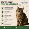 Sacco da 1,5kg crocchette Partenopet Adult Cat all'anatra, alimento naturale per gatti adulti pressato a freddo prodotto in Italia, senza conservanti né coloranti, con Taurina e Curcuma.