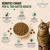 Sacco da 1,5kg crocchette Partenopet Adult Cat all'anatra, alimento naturale per gatti adulti pressato a freddo prodotto in Italia, senza conservanti né coloranti, con Taurina e Curcuma.