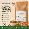 Sacco da 10 kg crocchette Partenopet Adult Cat al maiale, alimento naturale per gatti adulti pressato a freddo prodotto in Italia, senza conservanti né coloranti.