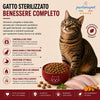 Busta di crocchette al pesce per gatti sterilizzati pressate a freddo senza conservanti e coloranti marca Partenopet da 1,5 kg