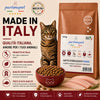 Busta di crocchette al pesce per gatti sterilizzati pressate a freddo senza conservanti e coloranti marca Partenopet da 1,5 kg