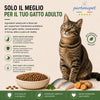 Sacco scorta 10kg crocchette Partenopet Adult Cat al pesce, alimento naturale per gatti adulti pressato a freddo prodotto in Italia, senza conservanti né coloranti, con Taurina e Curcuma.