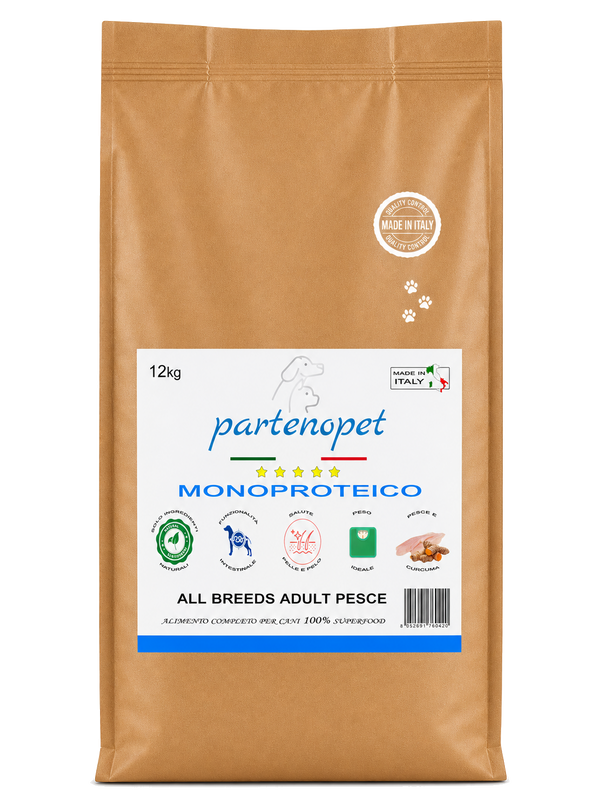 Crocchette Partenopet monoproteiche al pesce da 12 kg
