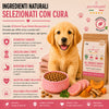 Sacco da 2kg di crocchette Partenopet Puppy al Maiale per cuccioli, alimento monoproteico naturale pressato a freddo prodotto in Italia, con condroprotettori per le articolazioni.