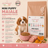 Sacco da 2kg di crocchette Partenopet Puppy Mini al Maiale per cuccioli di piccola taglia, alimento naturale pressato a freddo monoproteico, Made in Italy con zucca e curcuma.