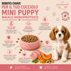 Sacco da 2kg di crocchette Partenopet Puppy Mini al Maiale per cuccioli di piccola taglia, alimento naturale pressato a freddo monoproteico, Made in Italy con zucca e curcuma.