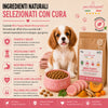Sacco da 2kg di crocchette Partenopet Puppy Mini al Maiale per cuccioli di piccola taglia, alimento naturale pressato a freddo monoproteico, Made in Italy con zucca e curcuma.