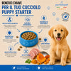 Sacco da 12 kg di crocchette pressate a freddo Partenopet Puppy Starter al gusto maiale e pesce, cibo secco monoproteico di base per lo svezzamento dei cuccioli, senza conservanti né coloranti, 100% Made in Italy.