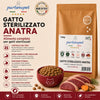 Sacco da 1,5kg di crocchette Partenopet Sterilised Cat all'anatra per gatti sterilizzati, alimento naturale pressato a freddo prodotto in Italia, senza conservanti né coloranti.