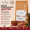 Sacco da 10 kg di crocchette Partenopet Sterilised Cat all'anatra per gatti sterilizzati, alimento naturale pressato a freddo prodotto in Italia, senza conservanti né coloranti.