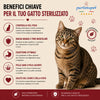 Sacco da 10 kg di crocchette Partenopet Sterilised Cat all'anatra per gatti sterilizzati, alimento naturale pressato a freddo prodotto in Italia, senza conservanti né coloranti.