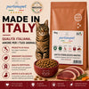 Sacco da 10 kg di crocchette Partenopet Sterilised Cat all'anatra per gatti sterilizzati, alimento naturale pressato a freddo prodotto in Italia, senza conservanti né coloranti.