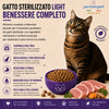 Sacco da 1,5kg di crocchette Partenopet Sterilised Cat Light al maiale per gatti sterilizzati, alimento naturale pressato a freddo prodotto in Italia, senza conservanti né coloranti.