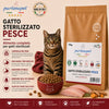 Busta di crocchette al pesce per gatti sterilizzati pressate a freddo senza conservanti e coloranti marca Partenopet da 10 kg