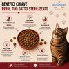 Busta di crocchette al pesce per gatti sterilizzati pressate a freddo senza conservanti e coloranti marca Partenopet da 10 kg