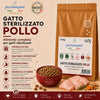 Busta di crocchette al pollo per gatti sterilizzati pressate a freddo senza conservanti e coloranti marca Partenopet da 1,5 kg