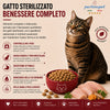 Busta di crocchette al pollo per gatti sterilizzati pressate a freddo senza conservanti e coloranti marca Partenopet da 10 kg
