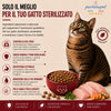 Busta di crocchette al pollo per gatti sterilizzati pressate a freddo senza conservanti e coloranti marca Partenopet da 10 kg